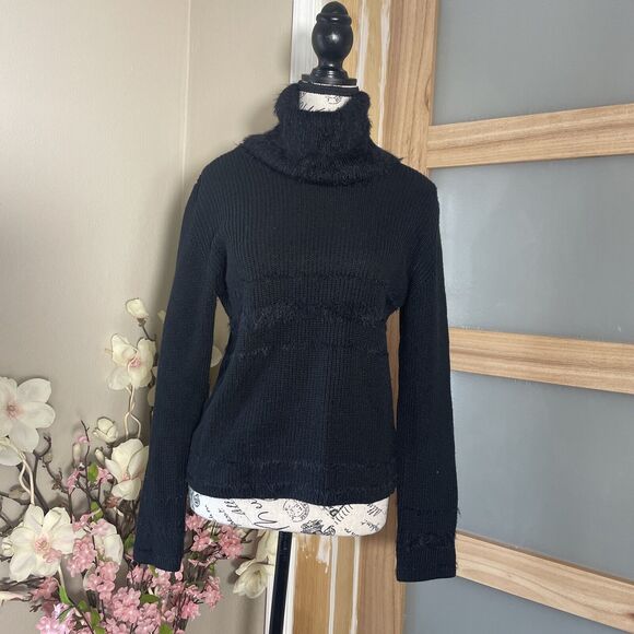 Giordano Sweaters - Giordano Black Merino Wool Knit Pullover Turtleneck Sweater Women's Size Medium